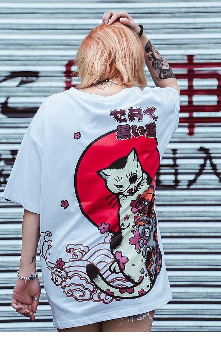 T-shirt imprimé MOONCAT - Boutique en ligne Streetwear