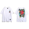 T-shirt imprimé LIZARD - Blanc / M - Boutique en ligne Streetwear