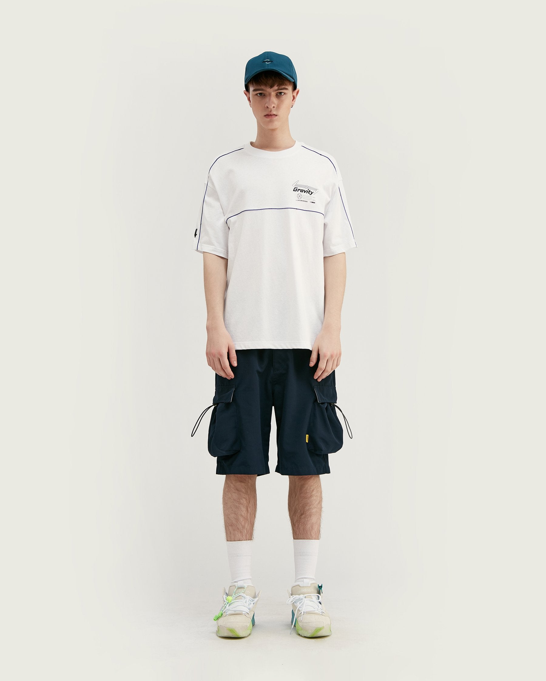 T-shirt oversize avec logo en relief - Blanc - Boutique en ligne Streetwear