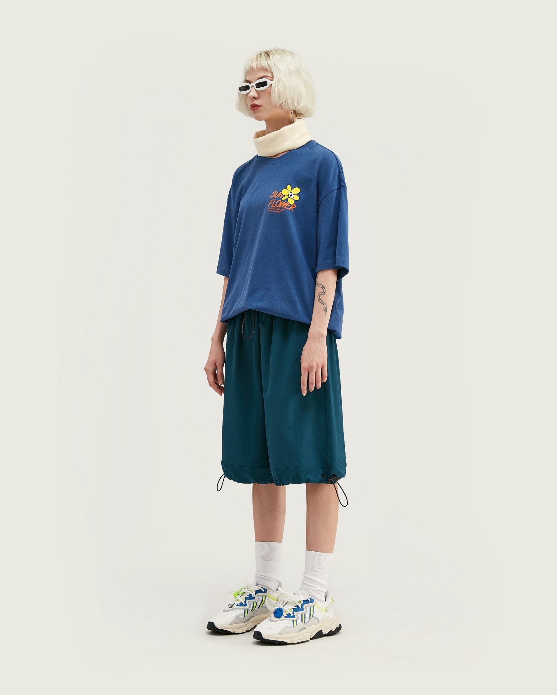 T-shirt fleur - Bleu - Boutique en ligne Streetwear