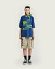T-shirt Streetwear <br> à imprimé fluo - Bleu - Boutique en ligne Streetwear