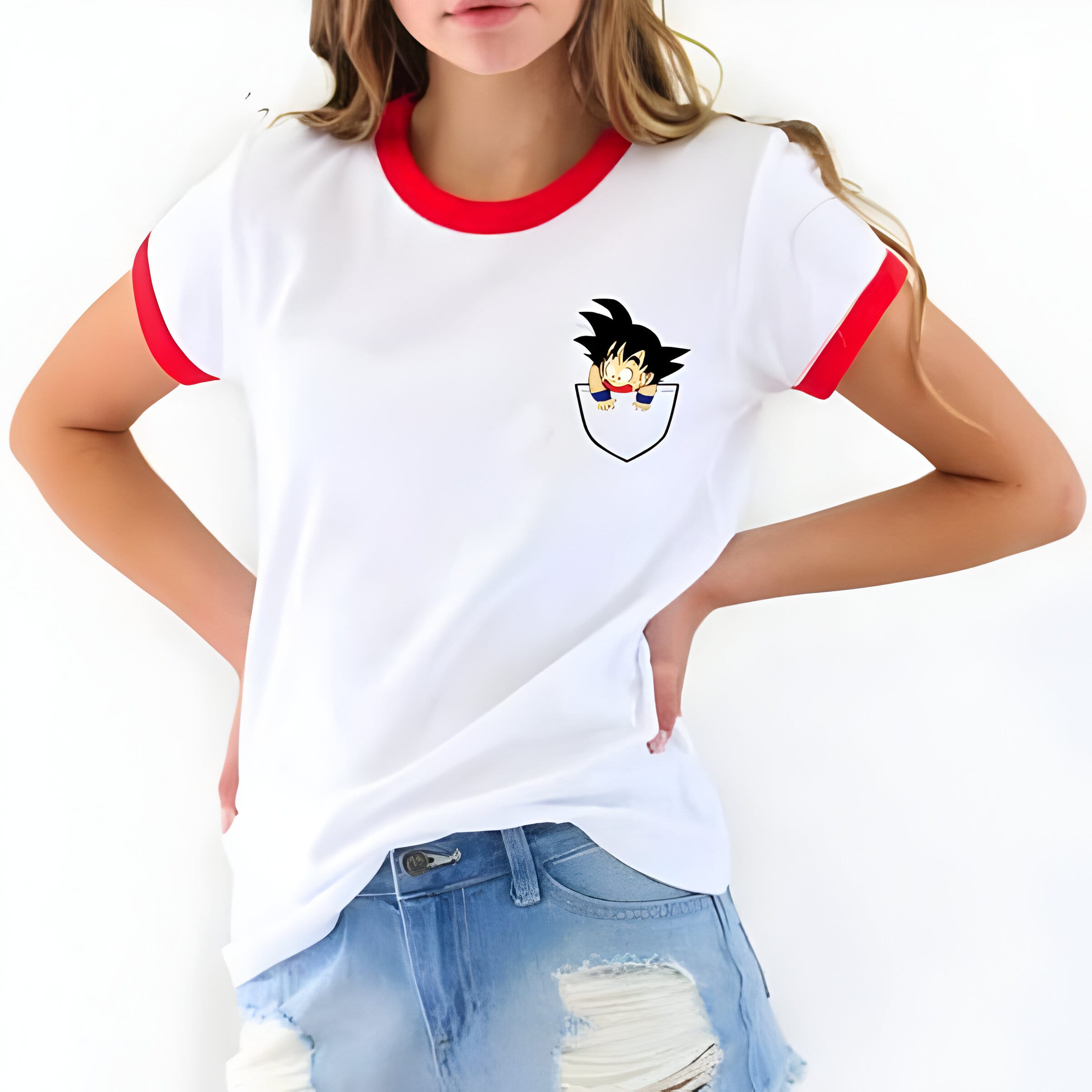 Dragon Ball Z T-Shirt DBZ Femme Goku Pocket