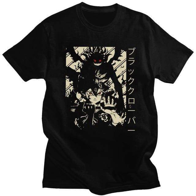 Black Clover Asta t-shirt manches courtes 100% coton décontracté mode cosplay