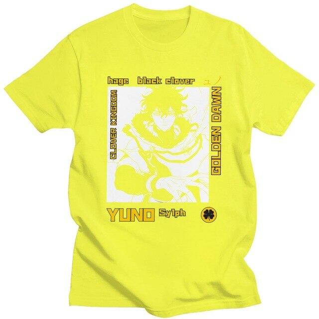Black Clover Yuno t-shirt manches courtes 100% coton décontracté mode cosplay