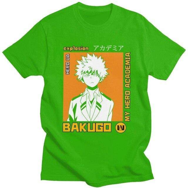 Boku No Hero Academia Katsuki Bakugo t-shirt manches courtes 100% coton décontracté mode cosplay