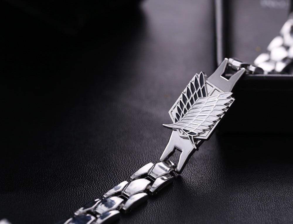 Bracelet Attack on Titan Bracelets en alliage d'argent animé MOSU attaque sur Titan Rotation Logo bracelet accessoires Cosplay bracele
