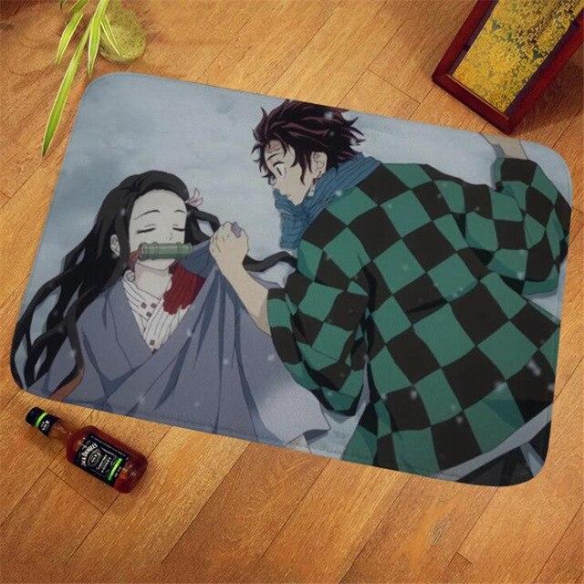 Cadeau tapis antiderapant goodies Demon Slayer Carpet Kimetsu No Yaiba Tanjirou Nezuko Zenitsu Inosuke