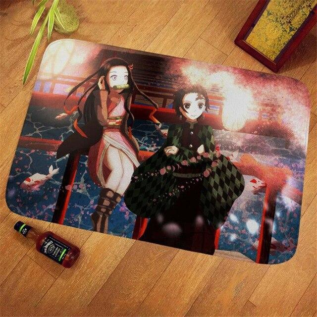 Cadeau tapis antiderapant goodies Demon Slayer Carpet Kimetsu No Yaiba Tanjirou Nezuko Zenitsu Inosuke