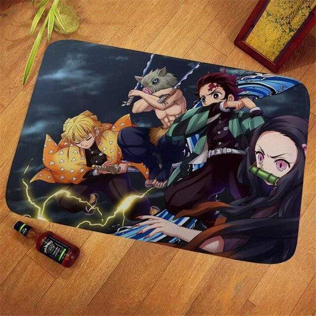 Cadeau tapis antiderapant goodies Demon Slayer Carpet Kimetsu No Yaiba Tanjirou Nezuko Zenitsu Inosuke