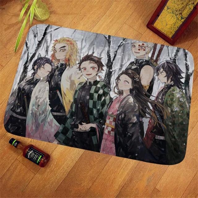 Cadeau tapis antiderapant goodies Demon Slayer Carpet Kimetsu No Yaiba Tanjirou Nezuko Zenitsu Inosuke