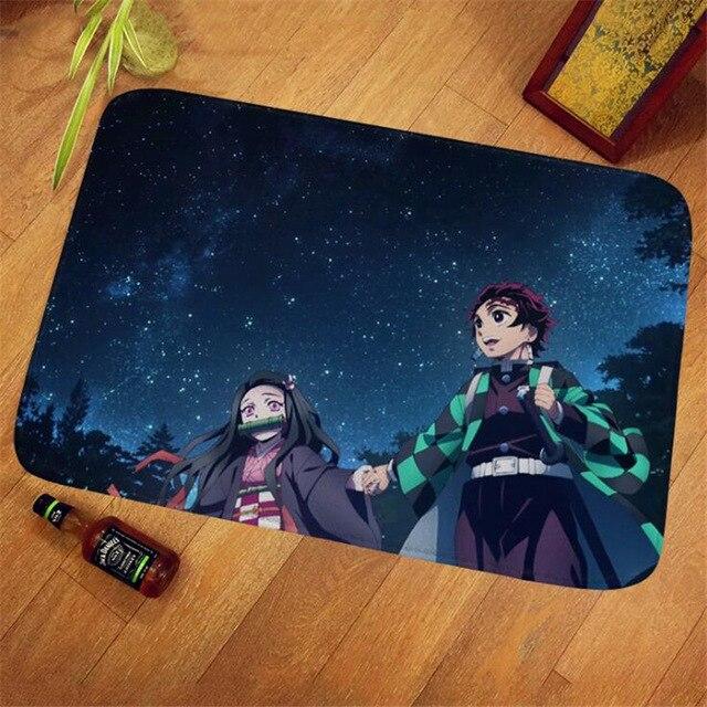 Cadeau tapis antiderapant goodies Demon Slayer Carpet Kimetsu No Yaiba Tanjirou Nezuko Zenitsu Inosuke