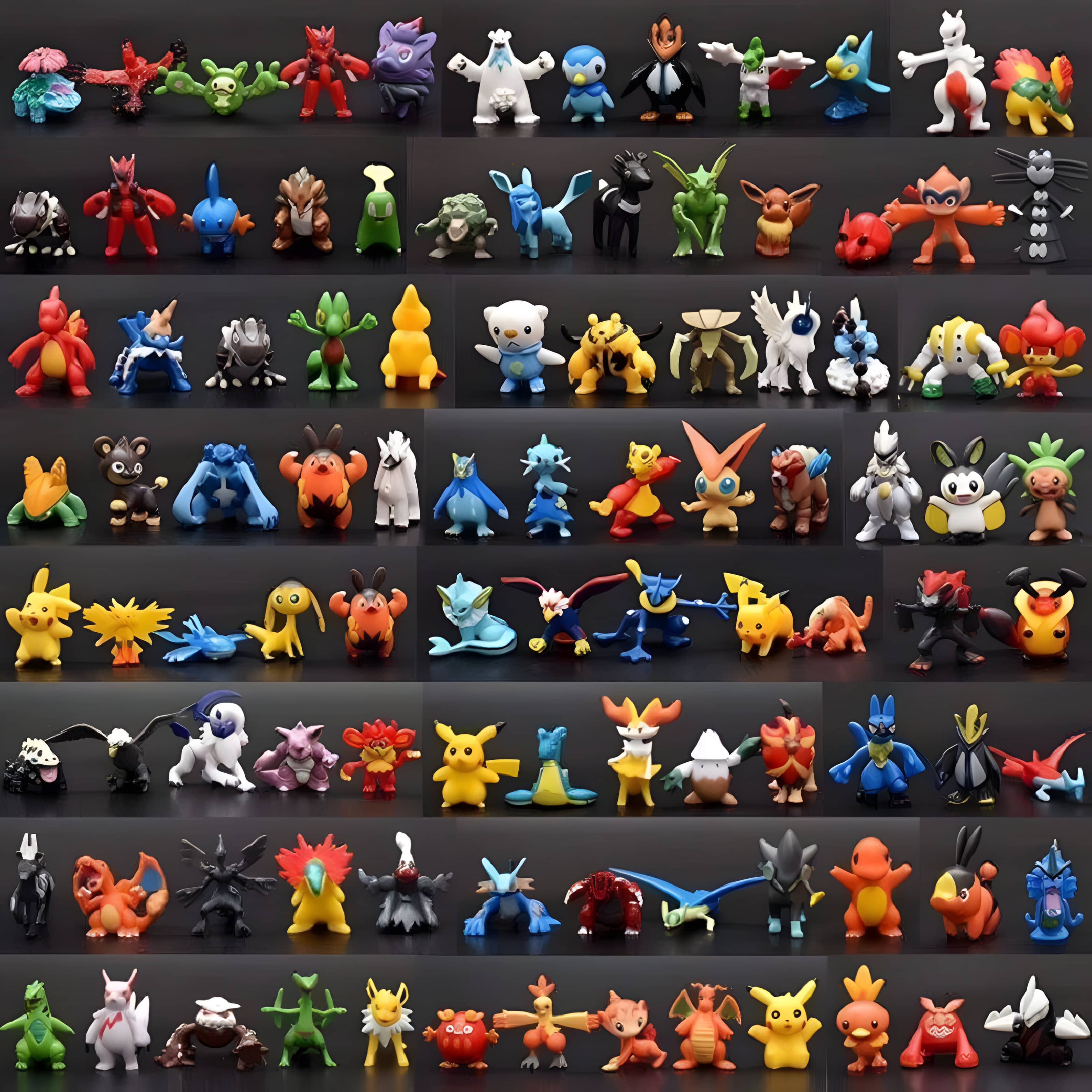 Collection de Figurines Pokémon Pikachu - 144 Pièces de Différents Styles (2-3 cm)