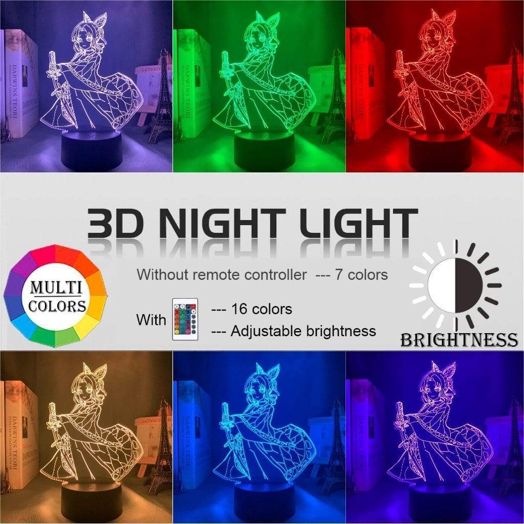 Figurine Demon Slayer Kocho Kanae Light for Bedroom Decor  Manga Kocho Kanae Lamp Kimetsu No Yaiba lampe 3D