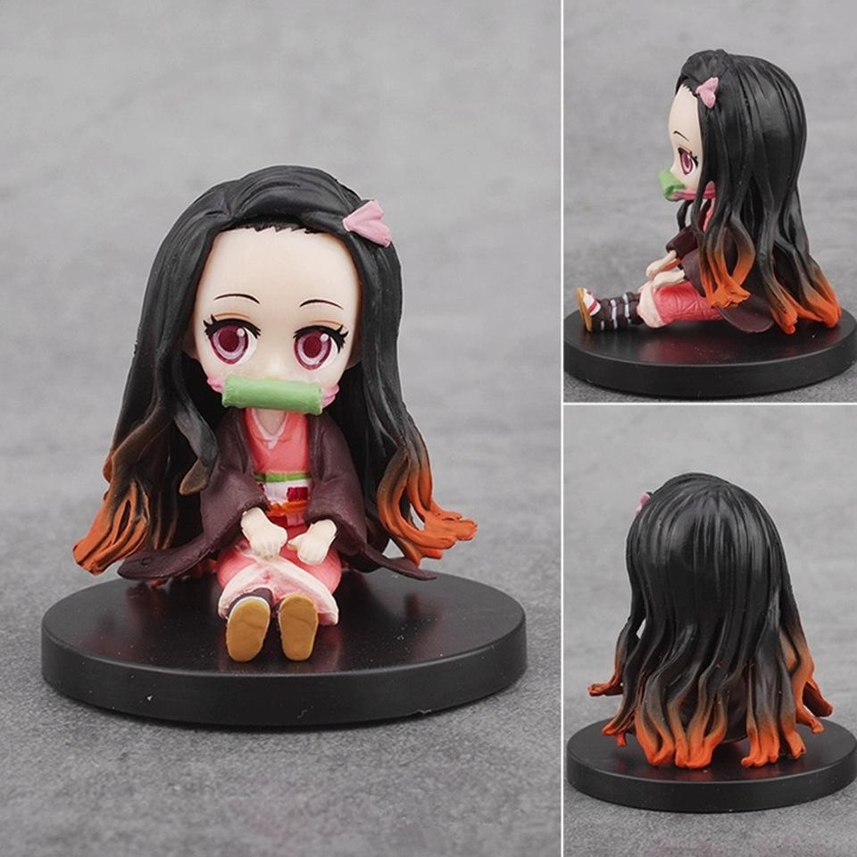 Figurine  Demon Slayer Nezuko Tanjirou Zenitsu Giyuu Inosuke Q Ver. Action Figure Anime Kimetsu no Yaiba Figurine toy