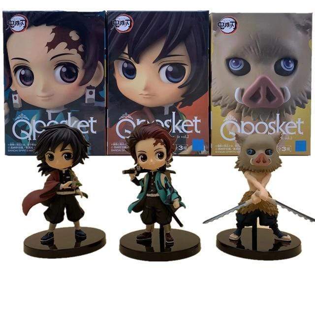 Figurine Demon Slayer Qposket Nezuko Zenitsu Tanjirou Giyuu Inosuke Q Ver.  Kimetsu no Yaiba Anime PVC