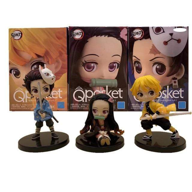Figurine Demon Slayer Qposket Nezuko Zenitsu Tanjirou Giyuu Inosuke Q Ver.  Kimetsu no Yaiba Anime PVC