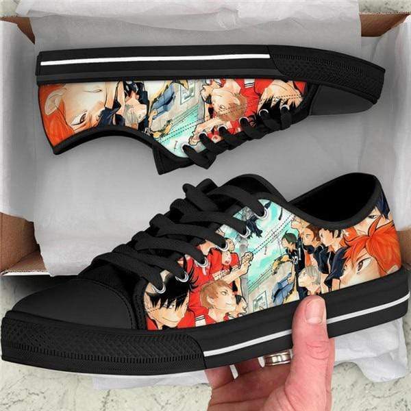 Haikyuu Chaussures basses à motif Anime japonais Haikyuu Karasuno pour hommes, espadrilles décontractées, à lacets