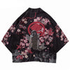 Charger l&#39;image dans la visionneuse de la galerie, Haori Fleuri Noir &amp; Rose - Mon Kimono