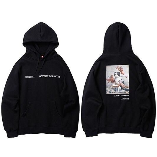 Hoodie Dogcat Pull Hoodies Mangas Kimonojaponais Noir XL 