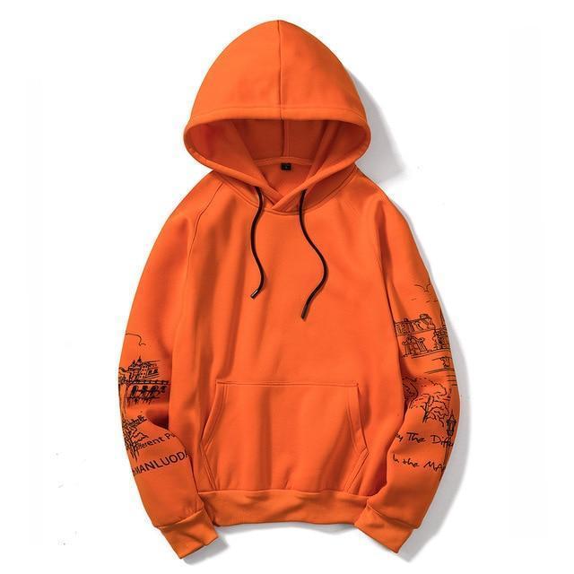 Hoodie DRAFT™ - Orange / S - Boutique en ligne Streetwear