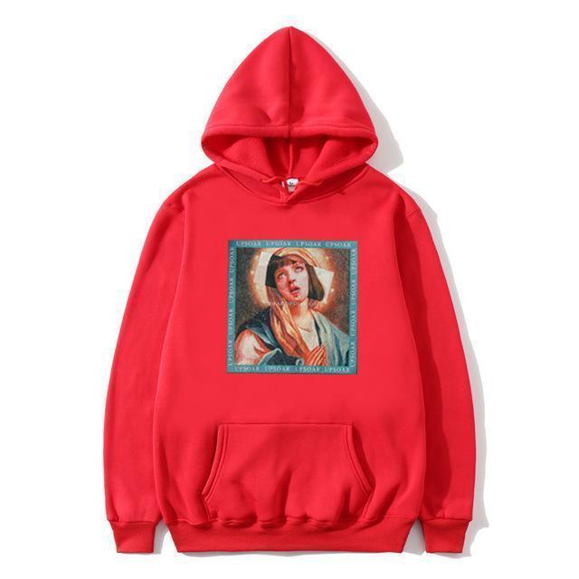 Hoodie PULP FICTION x VIERGE MARIE™ - Rouge / S - Boutique en ligne Streetwear