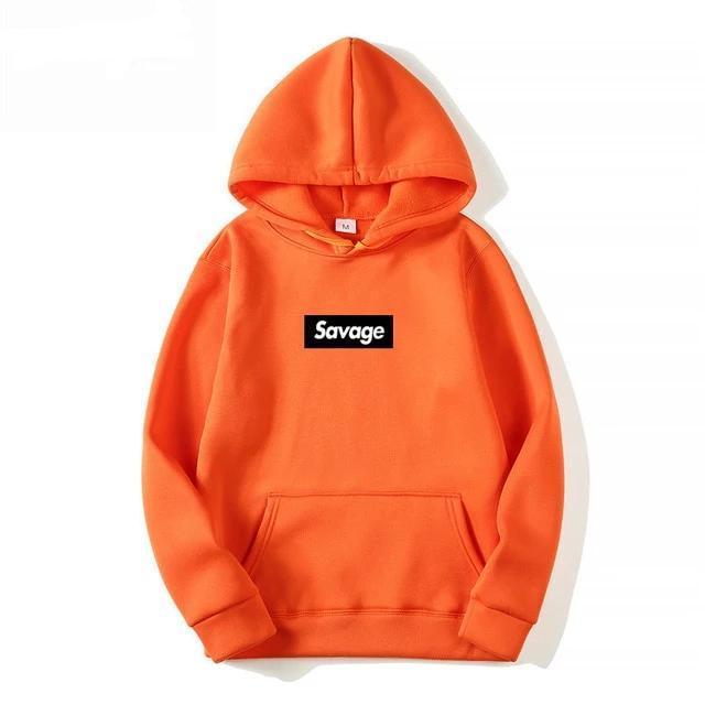 Hoodie SAVAGE x BLACK™ - Orange / S - Boutique en ligne Streetwear