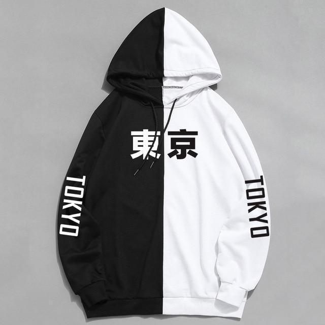 Hoodie "TOKYO" B&W™ - Noir / L - Boutique en ligne Streetwear