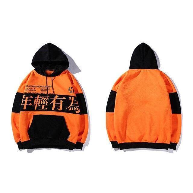 Hoodie "TOKYO" x DOUBLE™ - Orange / S - Boutique en ligne Streetwear