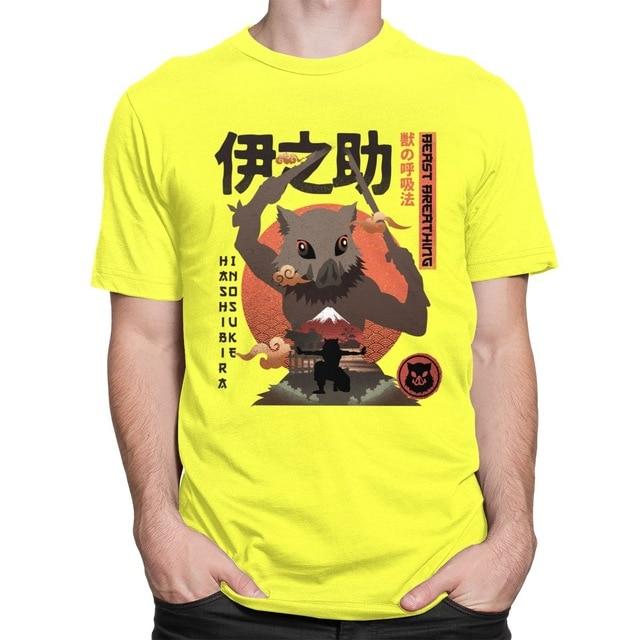 Inosuke Hashibira Demon Slayer T-shirt Kimetsu No Yaiba t-shirt manches courtes 100% coton décontracté mode cosplay