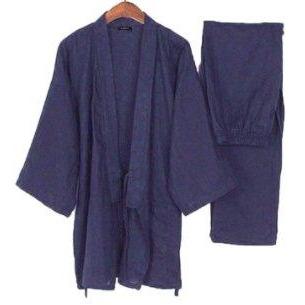 Jinbei Dulce Jinbei mixte Kimono Japonais Bleu XL 