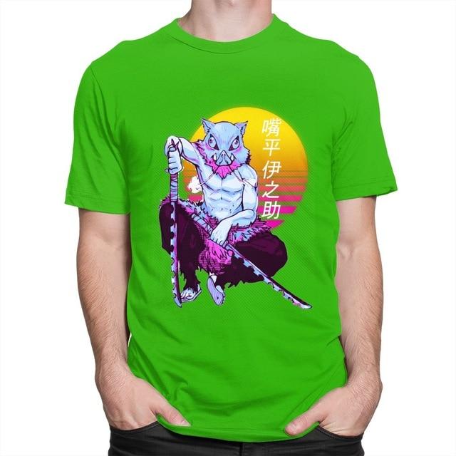 Kimetsu No Yaiba Demon Slayer inosuke t-shirt manches courtes 100% coton décontracté mode cosplay