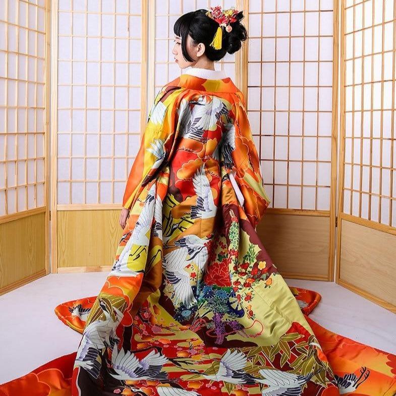 Kimono Femme Furisode Vol de Grues