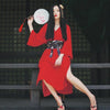 Kimono Long Rouge Femme-Mon Kimono
