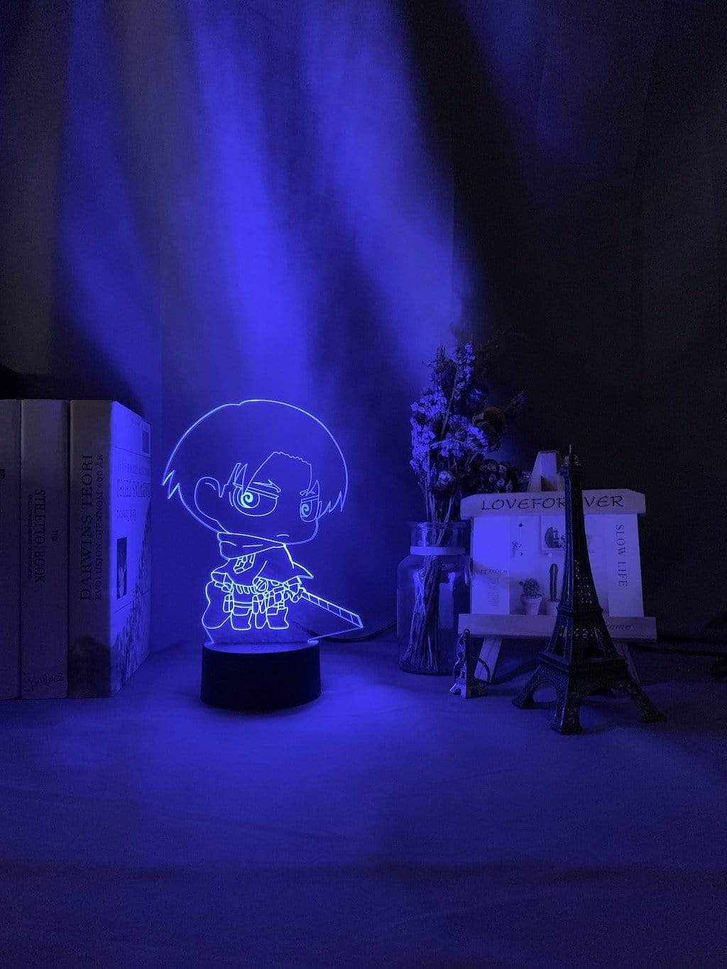 Lampe Attaque des titans  Attack on Titan Levi Ackerman Chibi  Lampe led 3D Décor