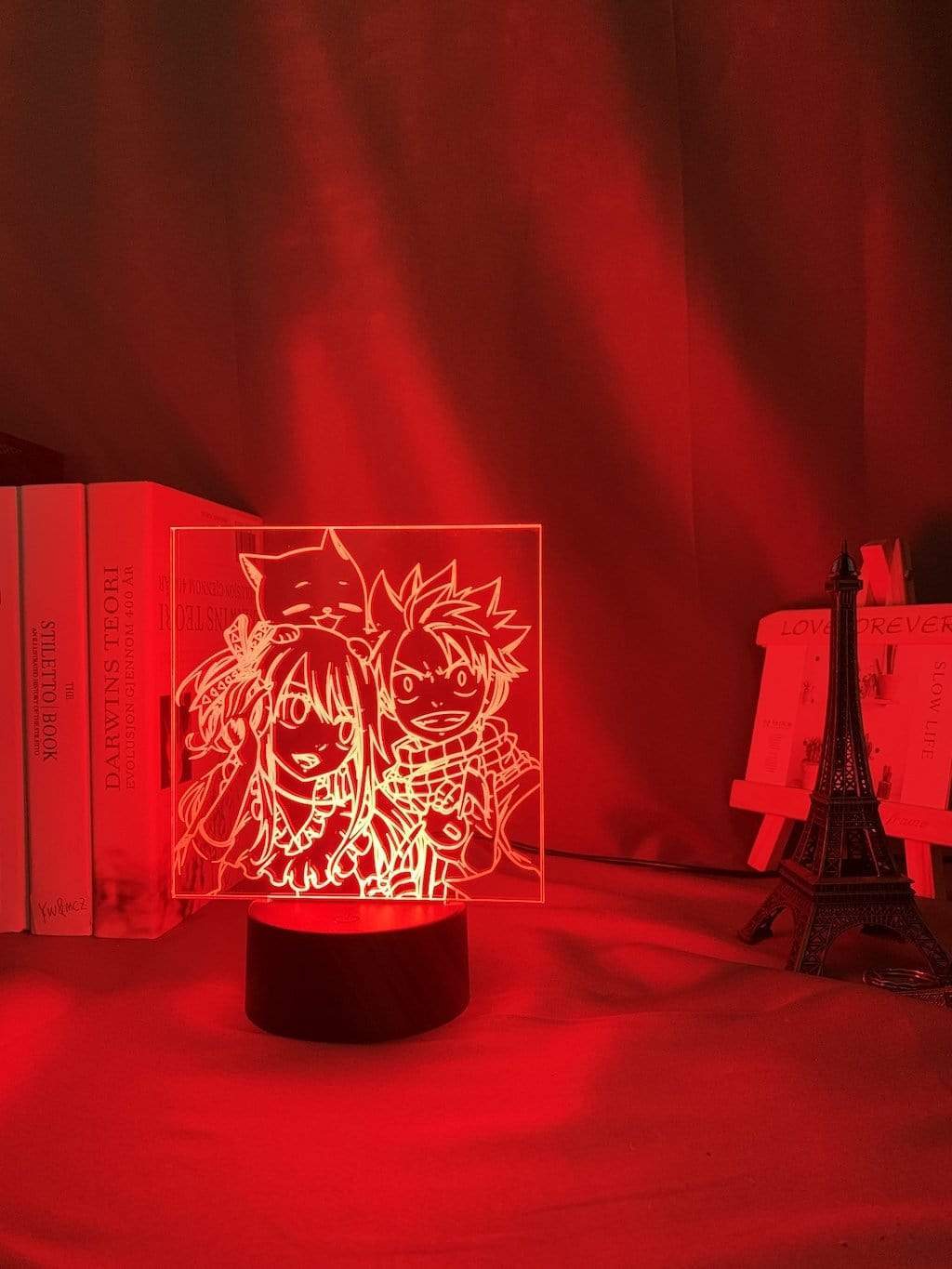Lampe Fairy Tail Natsu Dragneel et Erza Scarlet Hugdécor veilleuse Lampe led 3D Fairy Tail