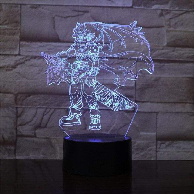 Lampe Final Fantasy Cloud Strife 3D Led Nightlights Illusion lampe led 3D