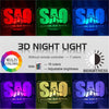 Lampe Sword Art Online Logo Led Night Light for Kid Bedroom Decor lampe led 3D