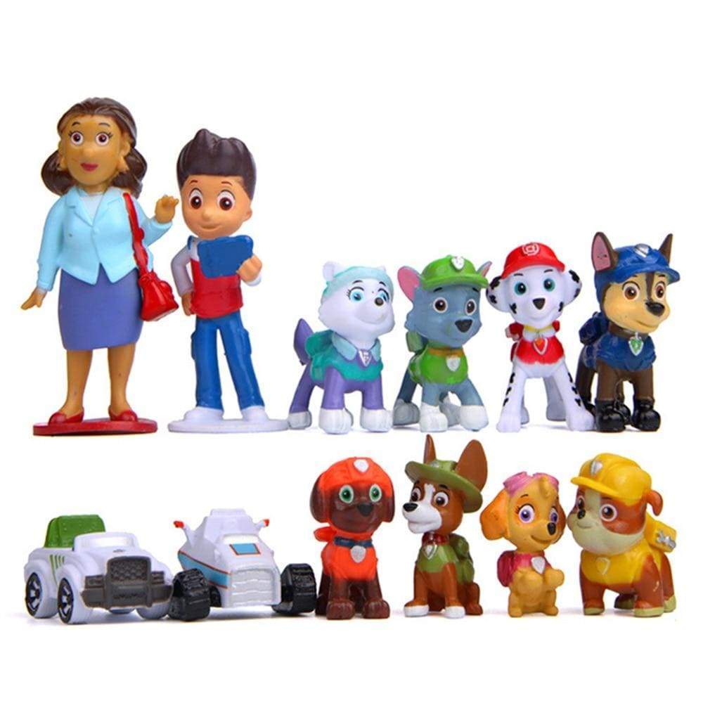 Lot de 12 figurines jouets Pat patrouille