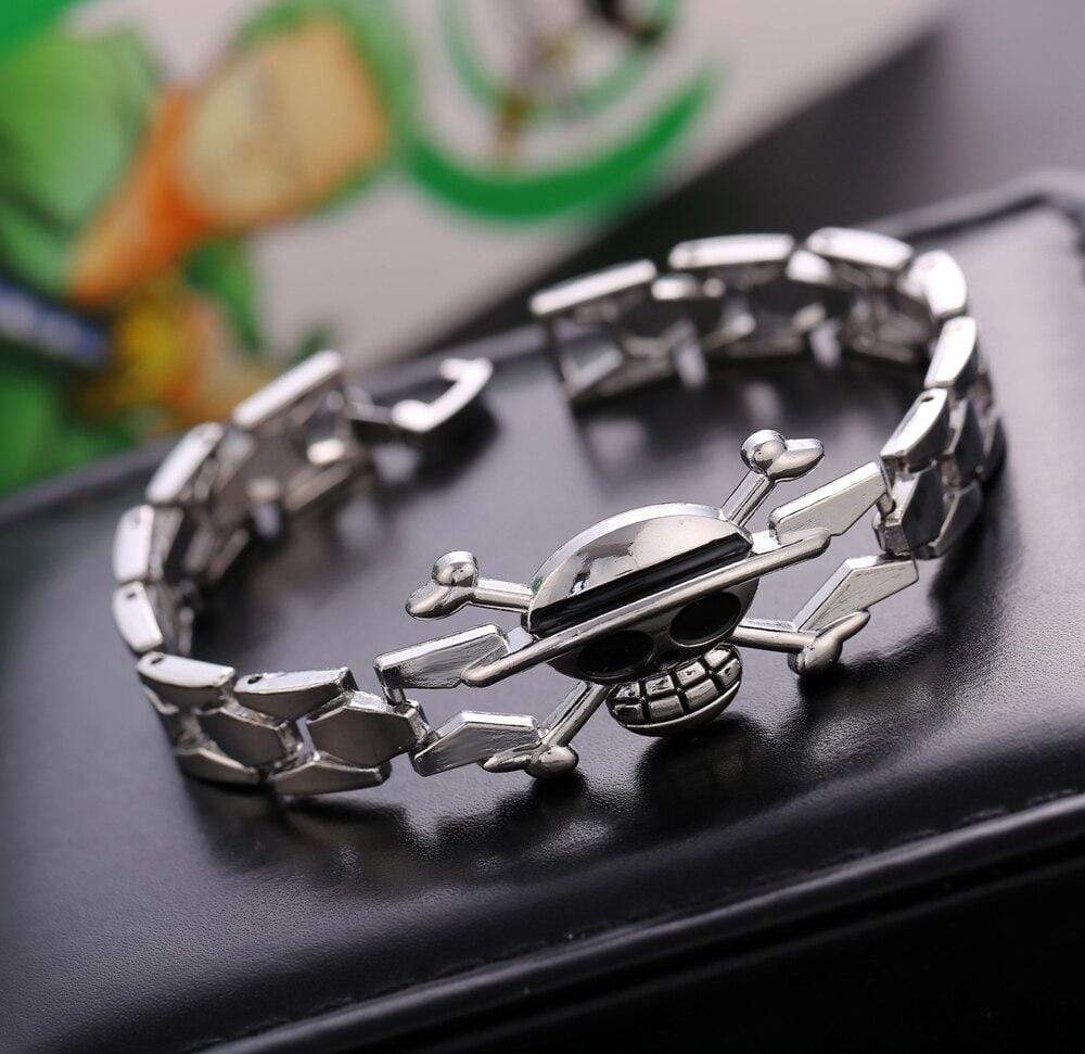 One Piece argent alliage Bracelets animé chaud Luffy non-décoloration bracelet Cosplay accessoires métal bracelet