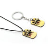 One Piece Porte-clés barbe noire Pirates Tag pendentif métal clé porte-anneau hommes voiture femmes sac porte-clés bijoux
