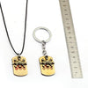 One Piece Porte-clés barbe noire Pirates Tag pendentif métal clé porte-anneau hommes voiture femmes sac porte-clés bijoux