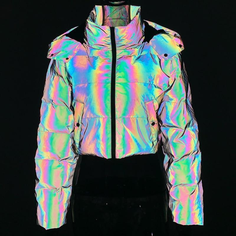 Parka LASER (Multicolore Arc-en-ciel) Réfléchissant 3M x DEVIL™ - Boutique en ligne Streetwear