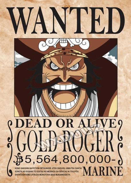 Posters One Piece Wanted Monkey D. Luffy Shanks Ace Gol D. Roger - Streetwear Style