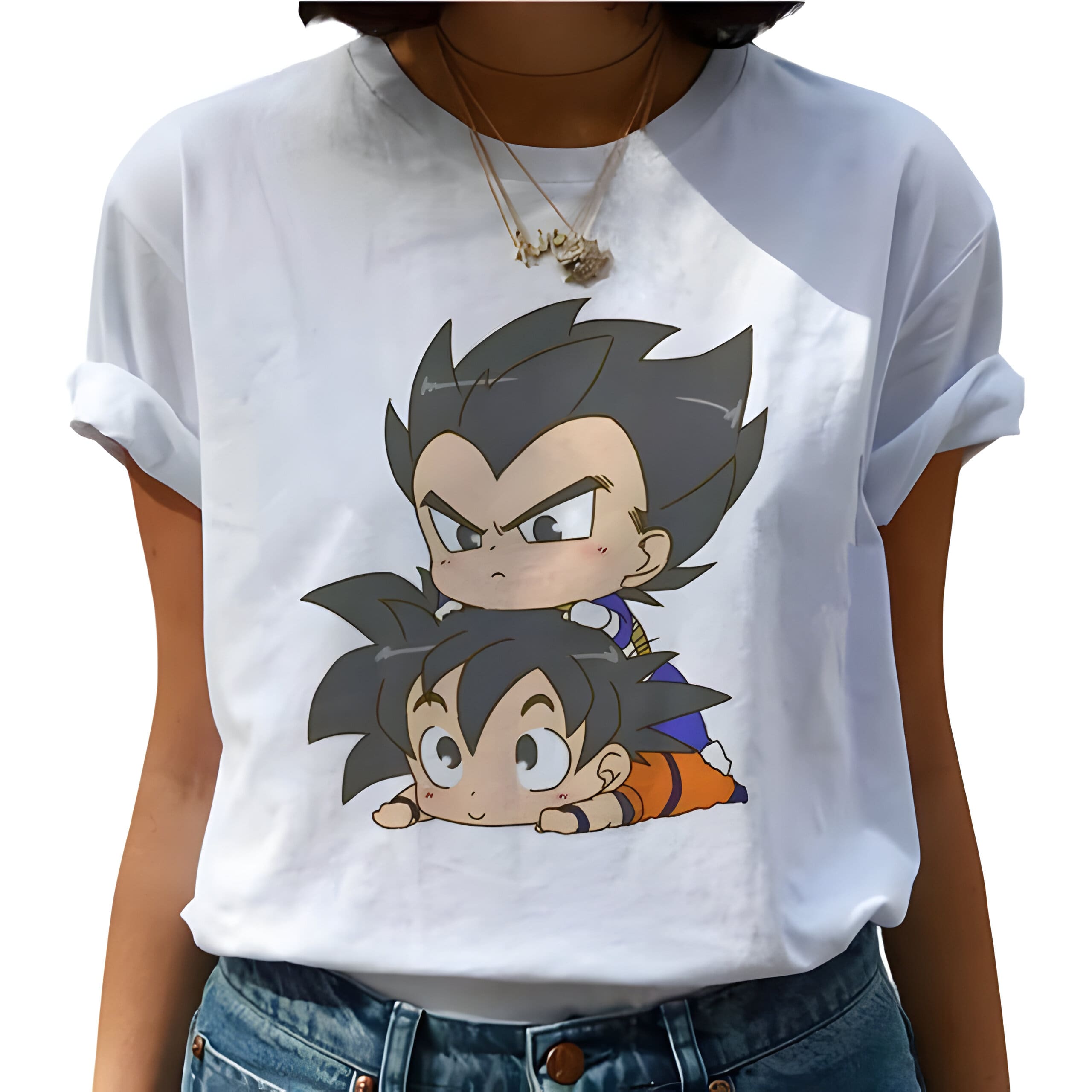 Dragon Ball Z T-Shirt DBZ Femme Vegeta & Goku