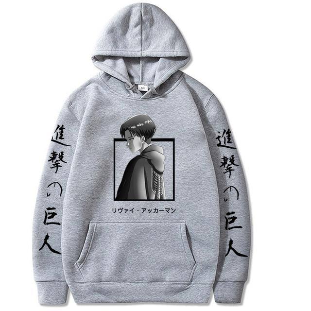 Hoodie Imprimé l'Attaque Des Titans Livaï Ackerman - Streetwear Style