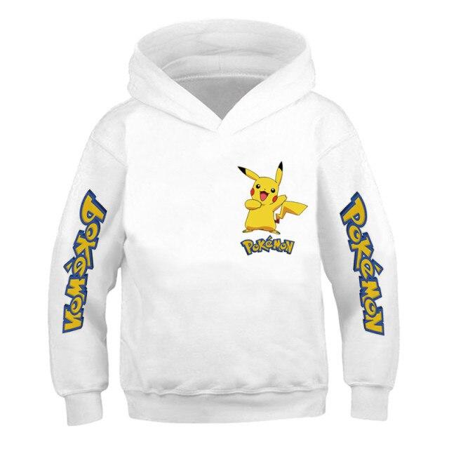 pikachu sweat blanc logo