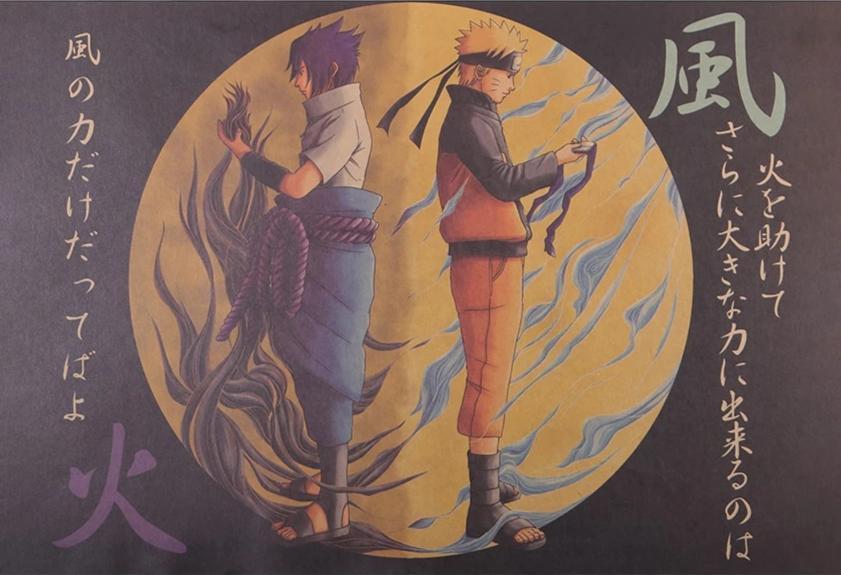 Poster Naruto Rivalité Naruto Sasuke