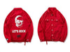 Veste Denim ROCK UP - Rouge / M - Boutique en ligne Streetwear