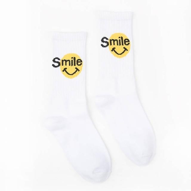 Chaussettes SMILE - Blanc / Taille Unique - Boutique en ligne Streetwear