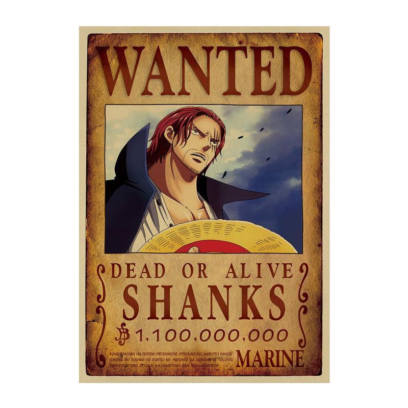 Poster One Piece Wanted<br> Shanks - Streetwear Style